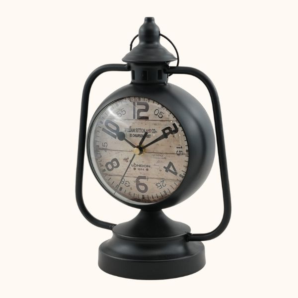 Antique Finish Cast Metal Desk Table Clock, Nice Gift for Housewarming, Anniversaries, Birthdays and Other Occasions